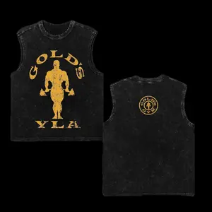 Classic Stringer Washed Tank Top, Old School Bodybuilding Vest, Vintage Gym Workout Shirt