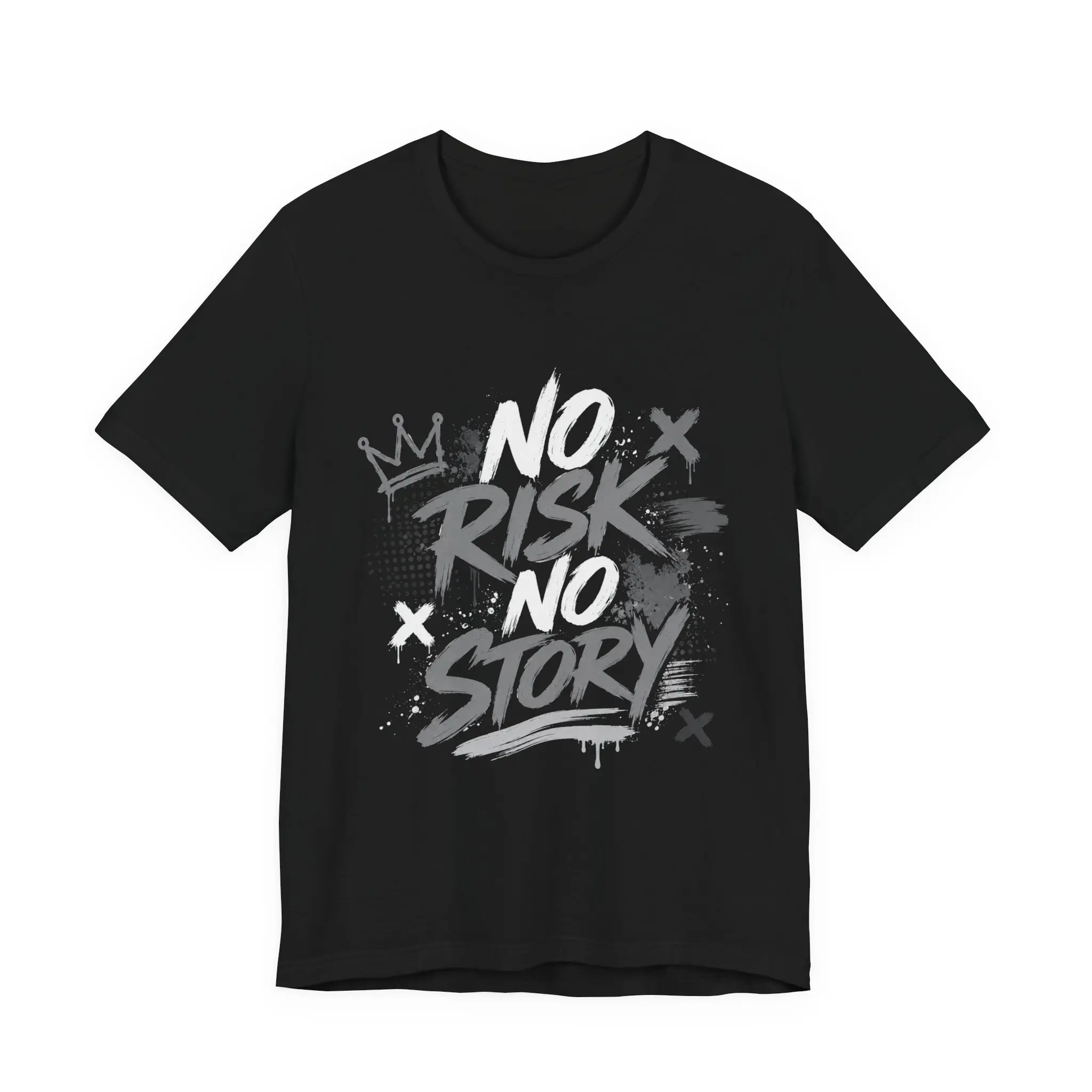 No Risk No Story T-Shirt | Graffiti Typography Tee, Urban Streetwear