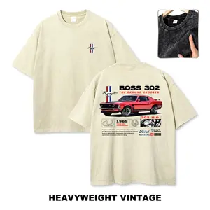 Boss 302 Muscle Car Graphic Tees Men's T Shirts Graphic Tee T Shirts Funny Graphic Tee Good Graphic Washed Tees Men's Graphic Tees Streetwear Outfits Men Vacation Outfits Oversized Tshirt Men