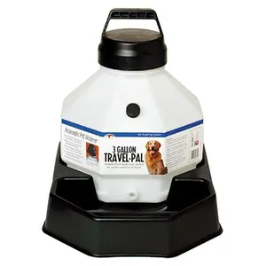 212 MAIN TP3 3 gal Travel Pal Pet Waterer - Portable Automatic Pet Feeding Tool, Constant Level Drinking Water Bowl with Impact Resistant Transparent Jug