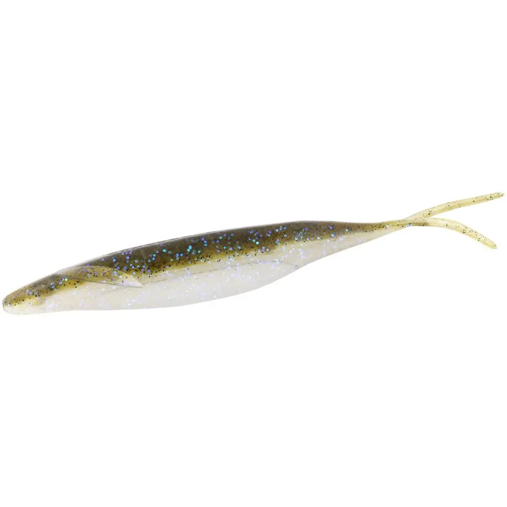 Deps Sakamata Shad Heavy Weight Soft Jerkbait - 7 in Fishing Equipment with Darting Action, Dual Keels, Salt-Infused Body, Champagne Pepper/Neon Pearl Color Options