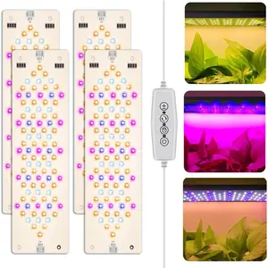 Grow Lights for Indoor  40W Ultra-Thin Panel  Grow lamp 11.8 Inch Warm White Light & Red Blue Light Full  for Under Cabinet  with 3/9/12H Timer, Grow Lamp 4-Pack