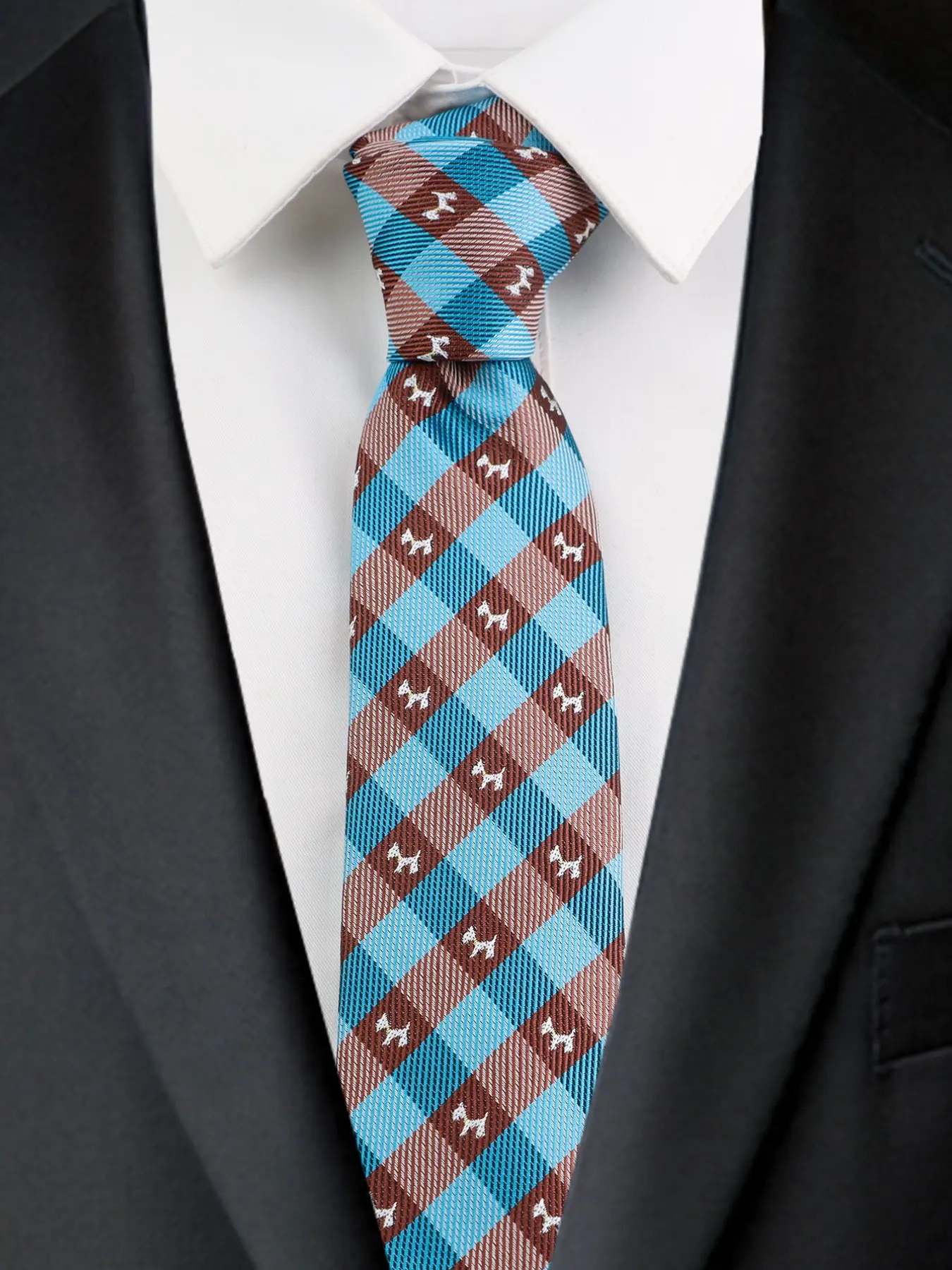Men's Geometric, Animal & Plaid Print Tie, High-Quality Classic Fashion Accessory, Suitable for Business & Casual Occasions, All Seasons, Skinny Style