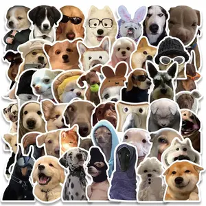 Funny Dog Emoticon Sticker, 50pcs/set Cute Waterproof Decals for Phone Cases, Laptops, Water Bottles, Suitcases, Skateboards, DIY Decorations, Ornaments, Accessories