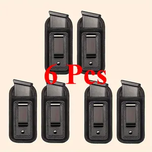 6-Pack Tactical CQC CQB Universal Magazine IWB Hidden Holster, Single Double Layer Cartridge Bag for G17 26 43 Sig 1911 S & W M & P 9mm .40. Type 45 Pistol. Cartridge for 7 10 15 Bullets