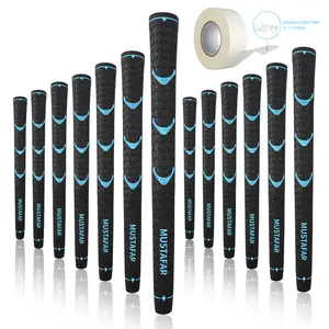 WUDAY Golf Club Grip Set (13-Pack) Grip Replacement Tape- Anti-slip and Shock-absorbing with Thumbprint Texture Design Soft  Golf Grips. professional Non-Slip Jumbo golf accessories Blue Anti-Slip Golf Club Grip Set natural rubber