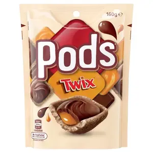 Pods Twix - Indulgent Chocolate & Caramel Treats in a Convenient 160g Bag