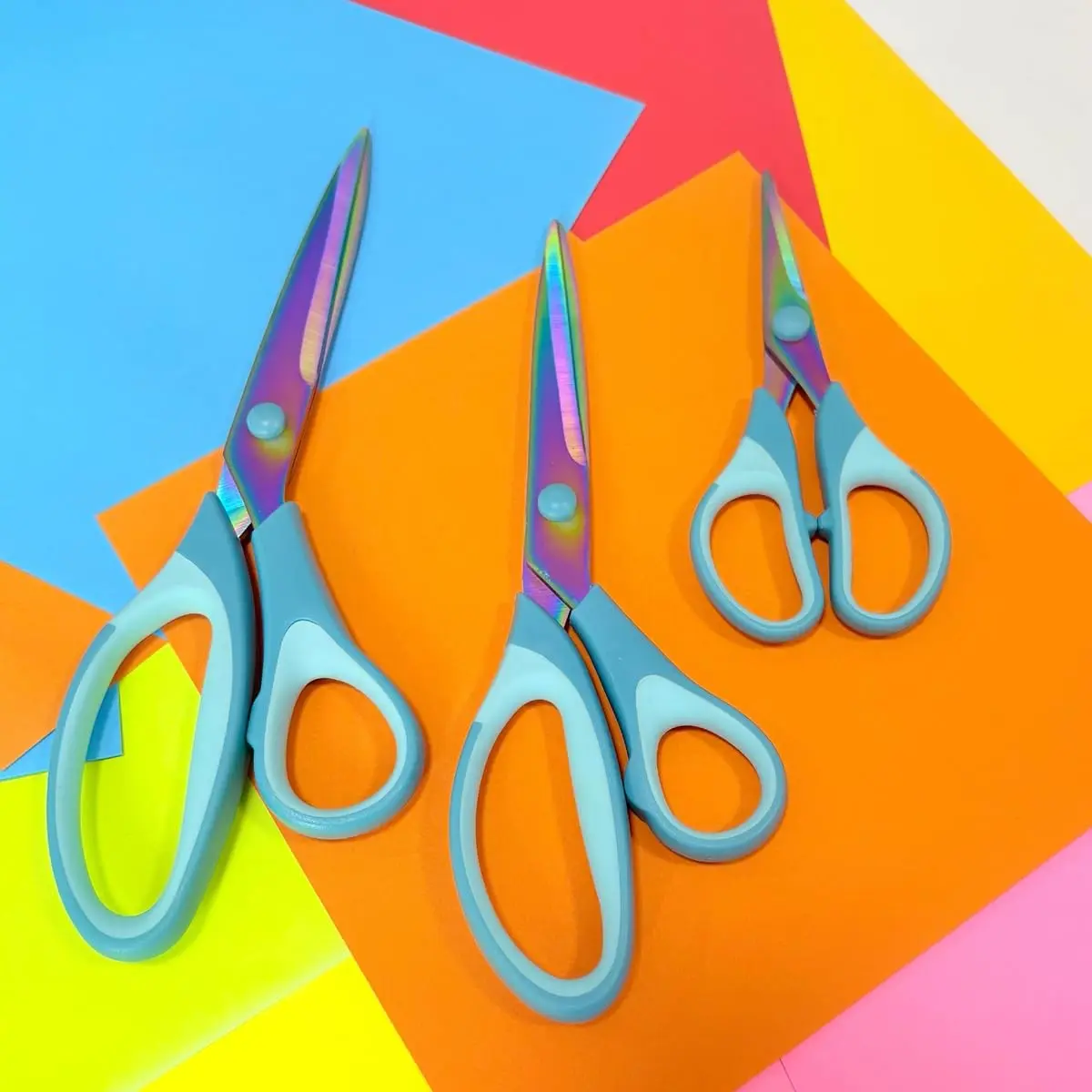 Titanium Craft Scissors Set - 3-Piece Ultra-Sharp Blades for Fabric Sewing & Office Use - Compact & Versatile Essential Tools