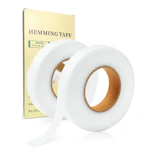 Serobala Hem Tape Iron-On Adhesive, No-Sew Extra  Hemming Tape for Pants, Curtains, Dresses, and Fabrics (0.6in x 32yd, 2 Rolls)