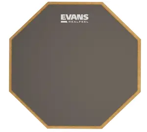 Evans RealFeel - Drum Practice Pad - Drum Pad - Drummer Practice Pad - Gum Rubber, Single Sided, Stand Mountable, 7 inch