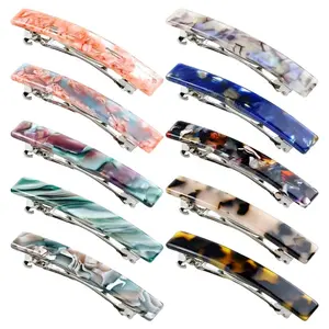 10 Pack 7.5cm/3" Vint Tortoise Shell Acetate French Hair Barrettes Automatic Spring Clips Hair Pins Accessories for Women Girls Thin Thick Hair