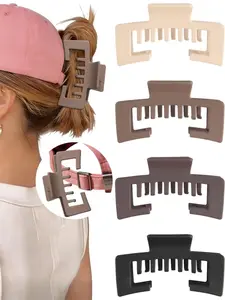 Hat-Friendly Claw Clips for Baseball Caps, Sun Hats, Beach Hats - 4 Pcs Hair Clip Set Trucker Hat Hair Clips for Women, Claw Clips for Thick Hair Hat Hairstyles, Gifts Hair Accessories