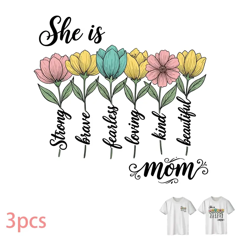 Mom's Strength DTF Heat Transfer Design for T-Shirts, Jeans and More - Graphic Only