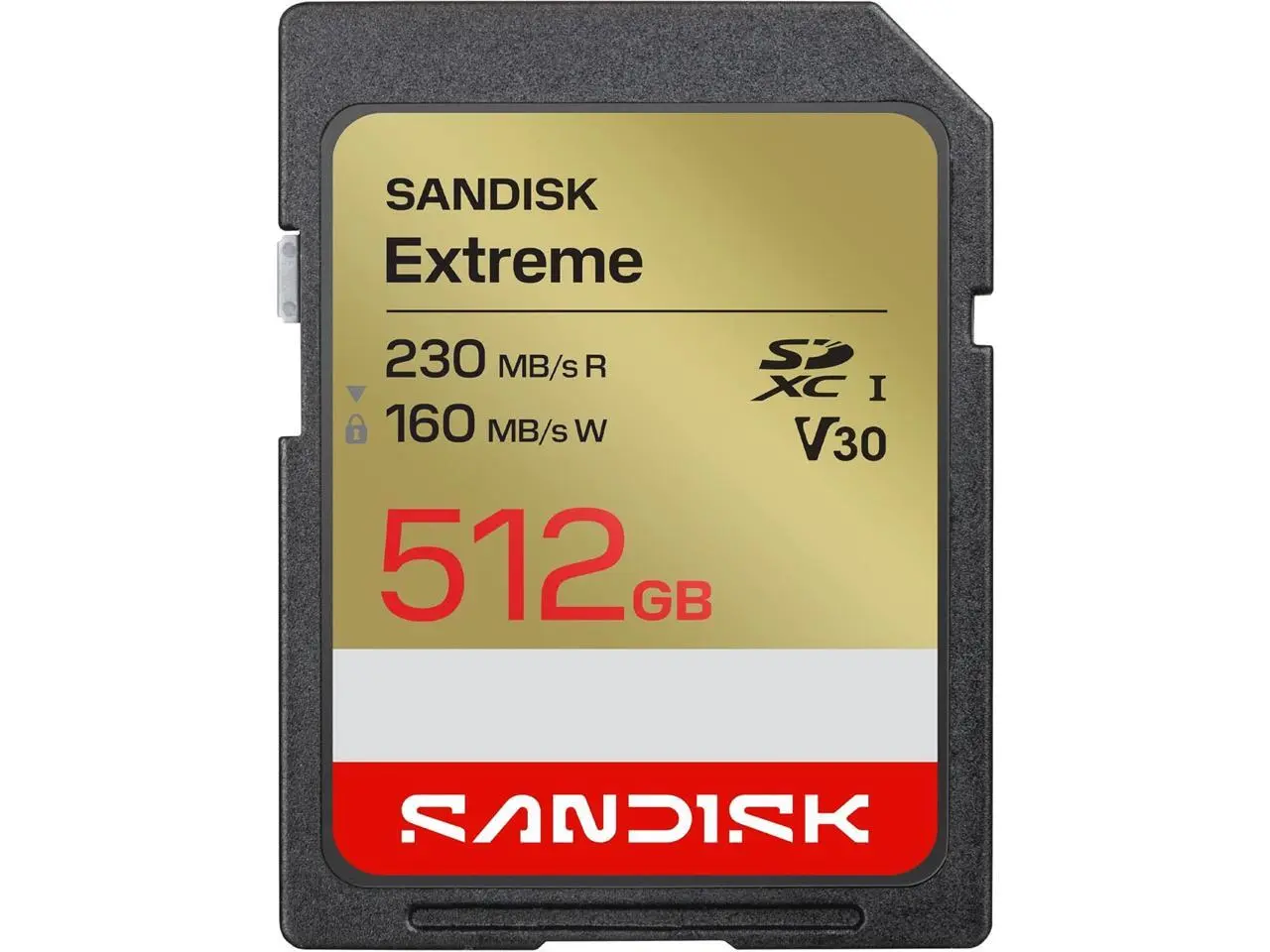 SANDISK 512GB Extreme SD UHS-I Card - Up to 230MB/s Read Speed and 160MB/s Write Speed, 4K UHD Video, U3, V30 - SDSDXV9-512G-GUCIN