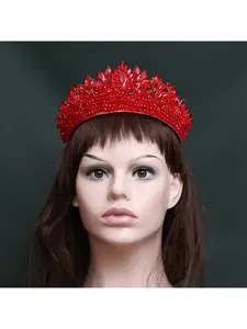 European and American bridal crown jewelry, high-end prom performance dress accessories, luxury diamond-filled alloy crystal beaded crown