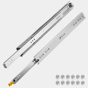Premium  Industrial Drawer Slides - 36" Length, 2PCS Heavy-Duty Locking Drawer Slides - 250lbs Load Capacity, Three-Section Full Extension, Cold-Rolled Steel Construction   DO