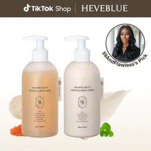 HEVEBLUE Salmon Fruity Centella Body Care Duo | Body Wash + Body Cream