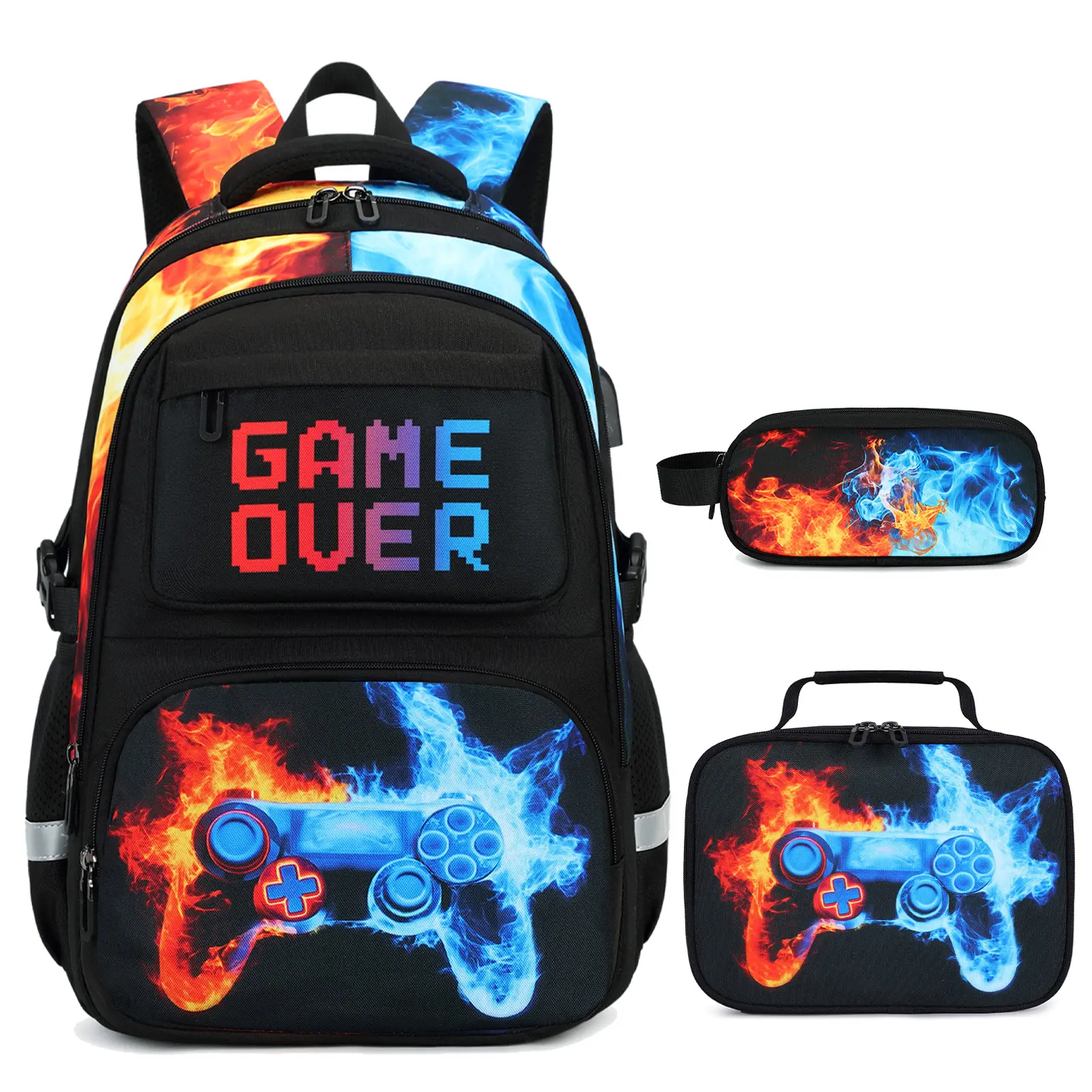 3PCS Set [Red Blue Flame]
