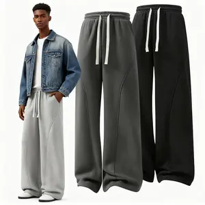 pants men sweatpants Men's Solid Thermal Lined Drawstring WaistPants,Casual Comfy Loose Fitting Trousers for Fall &Winter, Men's Bottoms for Daily Wear, Relaxed Fit, fleece sweatpants，school season