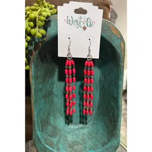 RaeLynn Red Dangle Earrings