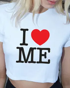 I Heart Me Crop Top Shirt, Cute Gift for Her Baby Tee, I Heart Me Baby chickencroptop