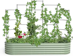 Vego Garden Modular Metal Wall Trellis System for Climbing Plants & Vertical Gardening Easy Setup with Pre-Drilled Holes and Detailed Guidance