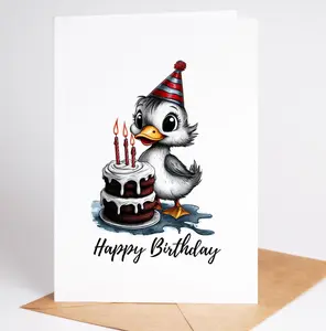 Adorable Duck Birthday Card