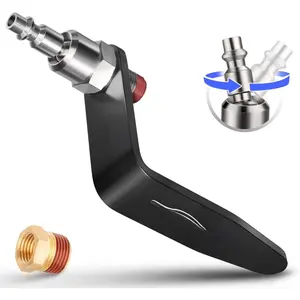 Pneumatic Tool Rafter Hook Hanger with 1/4 & 3/8 Inches Brass Air Fitting, 360?Swivel Lightweight  Air Tool Organizer Holder, L Shaped Hook for Air Nailer, Air Blow