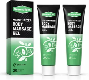 2PCS Greenvibes Moisturizer Body Massage Gel, Soothing Cooling Gel Fast-Absorbing Herbal Blend with Poria Cocos, 20g/0.7oz
