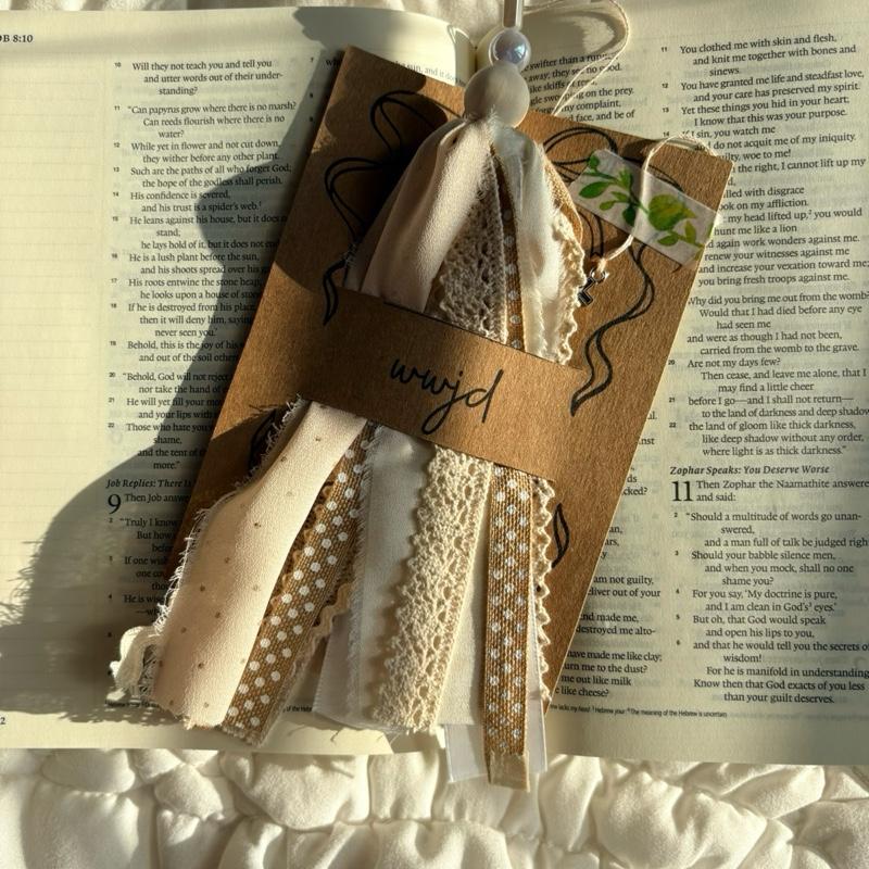 Handcrafted Bible Tassel Elegant Faith Bookmark with Colorful Tassels and Lace Detail for Religious Gifts Charm Handmade Cross