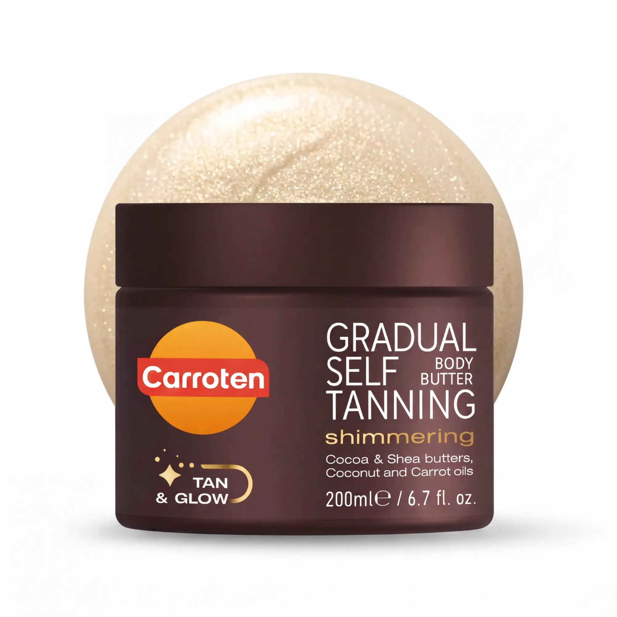 CARROTEN Gradual Self Tanning Body Butter, Carrot & Plant-Based Daily Body Care Moisturizer for Radiant Skin