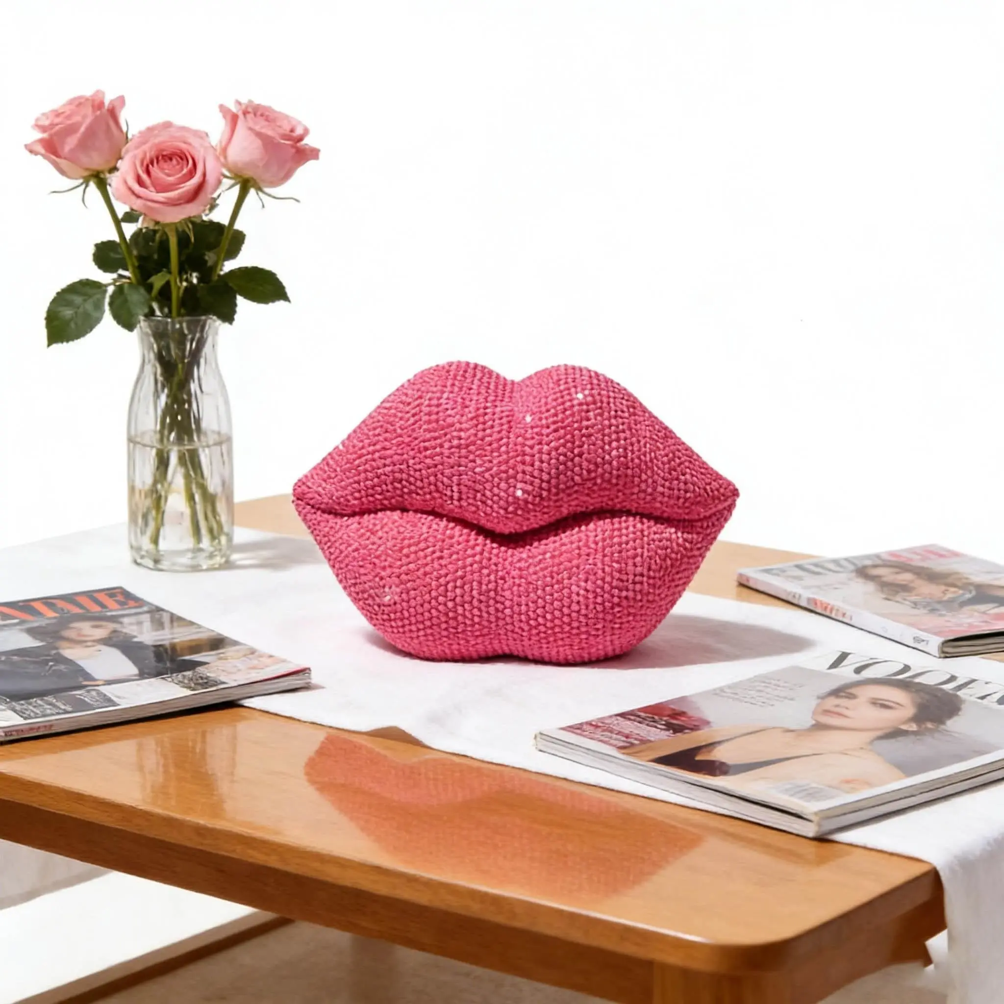 Resin Lip Sculpture Statue Decor, Decorative Sculptures, Art Figurine, Decorative Figurines, Cute Resin Figurine, Love Theme Art Modern Home Decoration for Home Office Bedroom Bar Hotel Bathroom, Perfect Wedding Valentine's Day Gift
