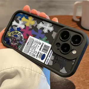 Colorful Crosses Print Phone Case for iPhone 17 AIR 17 PRO 16 PRO 15  PRO MAX  14 PLUS 13 PRO 12 11 PRO XS MAX X XR Samsung Galaxy S26 Plus S25 Ultra S24 S23 S22 Plus Shockproof Protective Cover Full Protection Anti-Drop