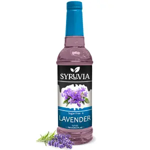 Syruvia Sugar-Free Lavender Syrup, 25.4 fl oz – Premium 0-Calorie Coffee Flavoring, Kosher & Gluten-Free. Ideal for Drinks, Sodas, Shakes & Desserts.