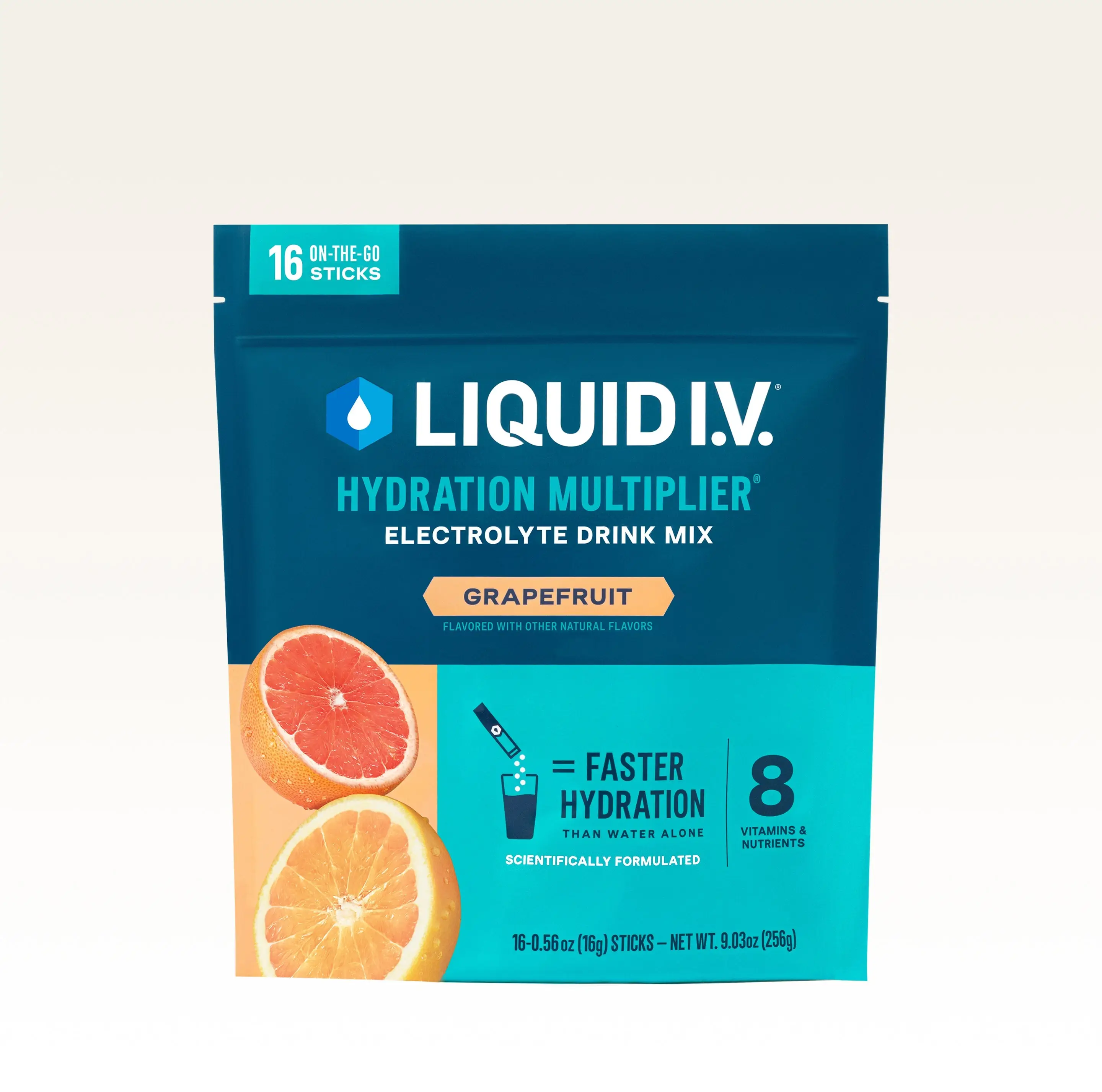 Liquid I.V. Hydration Multiplier - Grapefruit - Hydration Powder Packets | Electrolyte Powder Drink Mix | Convenient Single-Serving Sticks | 8 Vitamin
