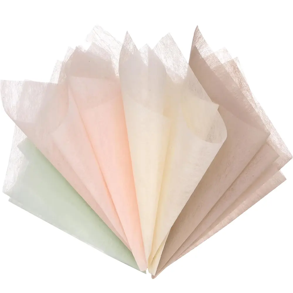 152-Sheet Pack Hand-Drawn Floral Non-Woven Waterproof Wrapping Paper (11.8x11.8in, Beige-Nude-Pink-Green) for Florists' Bouquet Packaging & Arrangement - Home Improvement Building Supplies Wallpaper & Wall Trim