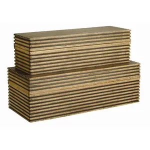 Trinityes Boxes, Set of 2 Light Brown
