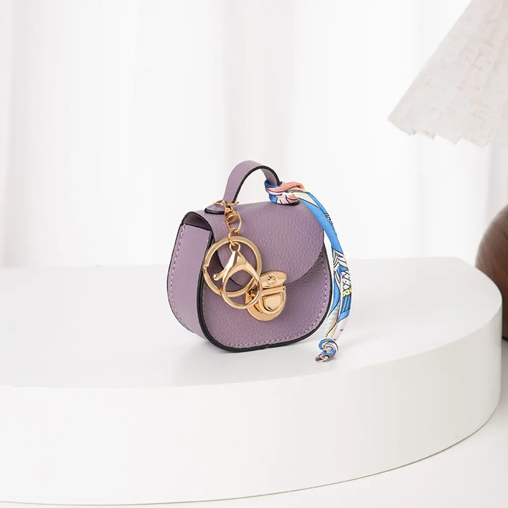 Mini Saddle Bag Charm Keychain, Luxury Tiny Coin Purse, Versatile Bag Accessory For Handbag, Backpack, Daily Dating & Travel