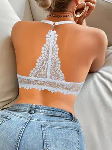 Women's Sexy Lace Backless Front Buckle Bra, Elegant Comfortable Breathable, Suitable for Backless Womenswear, all Seasons Everyday Wear