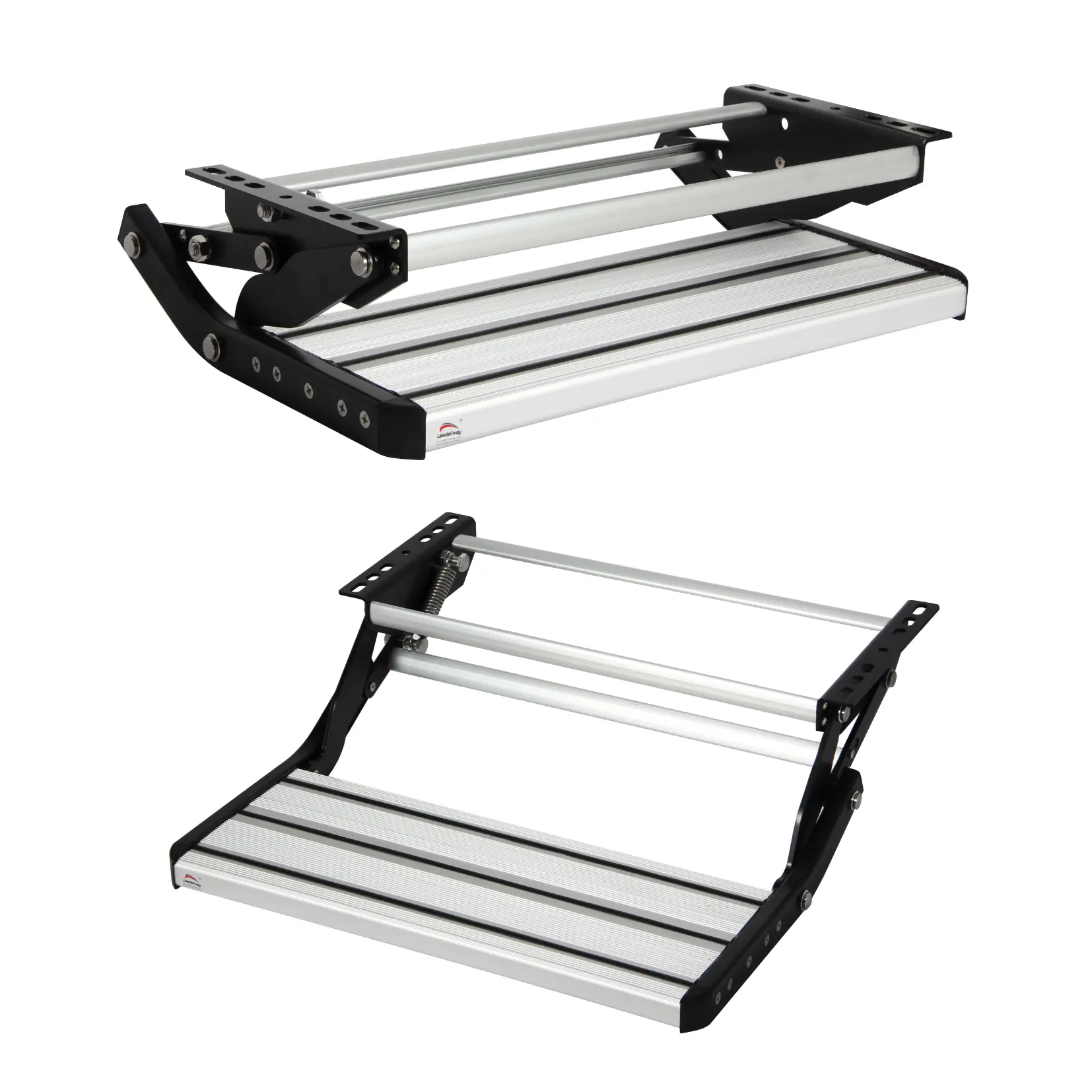 LEADALLWAY RV Step 21.6in Folding Manual Camper Steps Single Drop Down RV Stool,440LBS Capacity