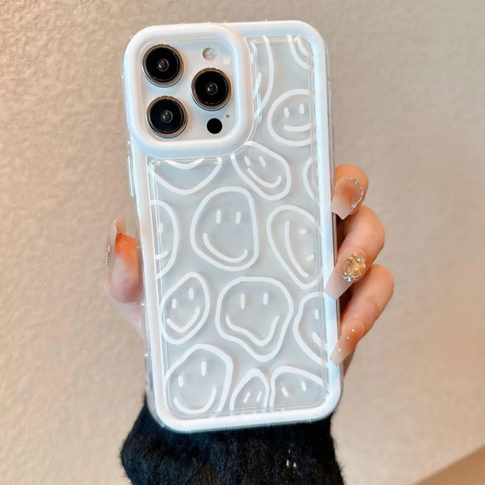 Smile Face Pattern Phone Case, Anti-fall Fully Edged Mobile Phone Case, Cute Phone Cases, Summer Shockproof Cases Cover Smartphone Cases for iPhone X