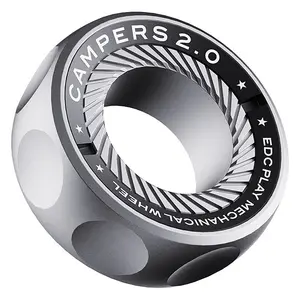 Wind Breaking Stainless Steel Ring EDC Ratchet Fingertip Gyro Mechanic Decompression and Decompression Toy, Push Card Pop Coin