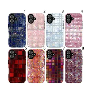 Mosaic Glass iPhone Case Colorful Tile Pattern Vintage Art Style plus 5 FREE Stickers