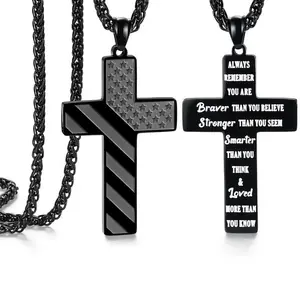 Cross Necklace for Men & Teens – Stylish Chain for Boys, Graduation, Confirmation, Birthday, Christmas, Valentine's Day – Perfect Gift for Teenage Son, Boyfriend, or Him – Cool, Religious Jewelry for 10-12 Year Olds, Stocking Stuffers, Easter