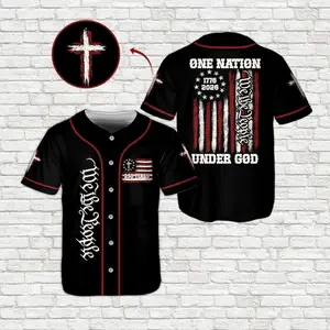USA 250 Patriotic Baseball Jersey, 1776 2026 We The People One Nation Under God Jersey, Christian July 4th Freedom USA Flag Jersey