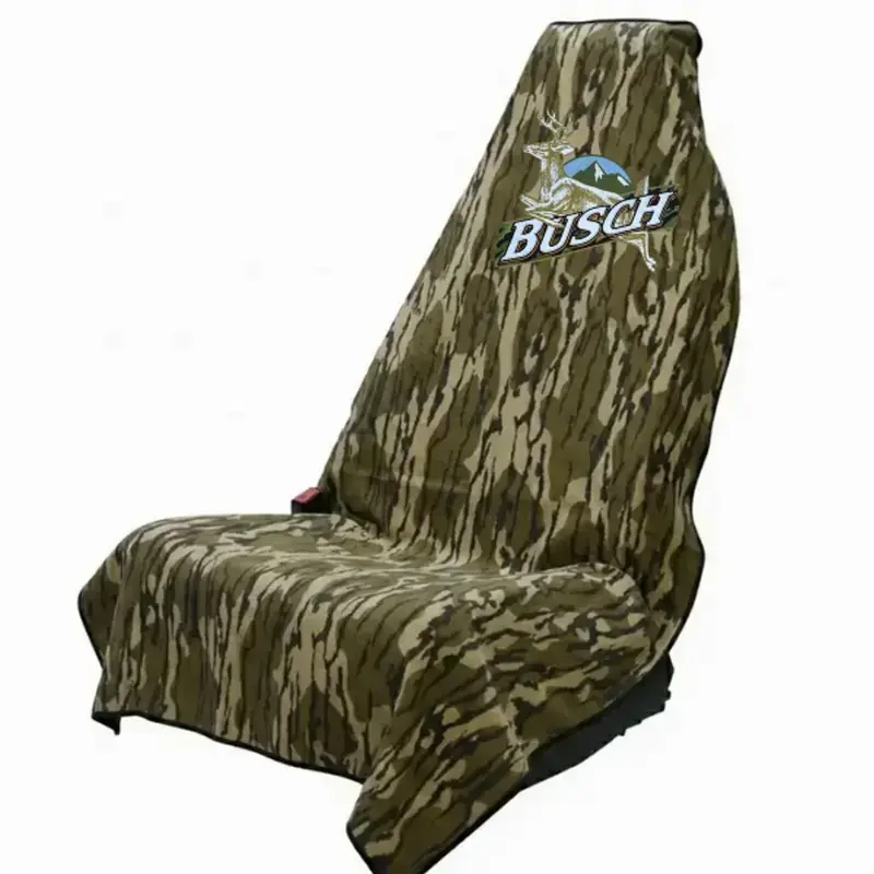Busch Light Deer Bottomland Camo Fabric Car Seat Cover Towel - Full-Size Quick-Dry Athletic Towel for Cars SUVs Trucks for Daily Driving and Road Trips