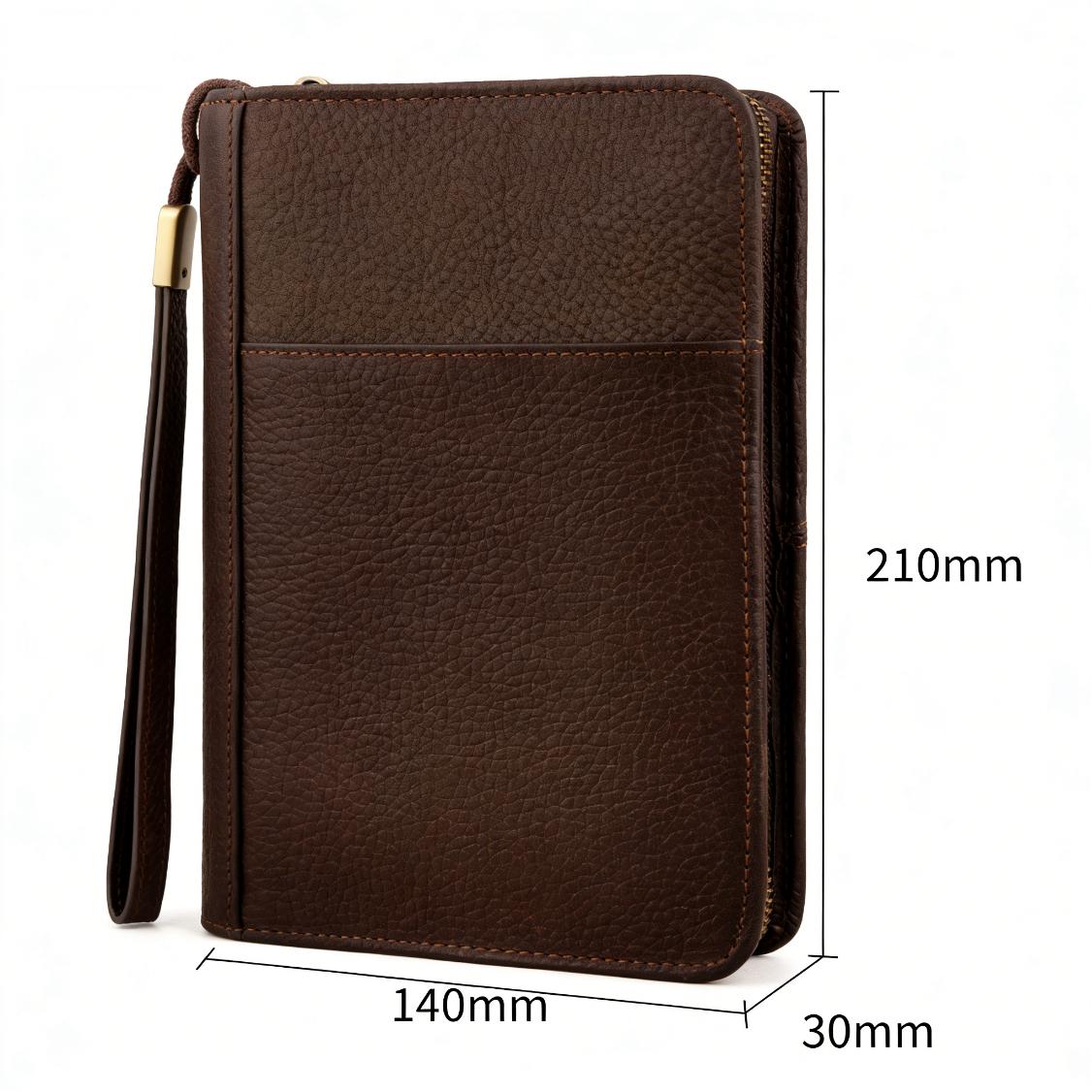 Vintage Leather Cigar Travel Case (Holds 5 Cigars), Portable Cigar Accessories Organizer with Zipper, Durable Storage Pouch for Men