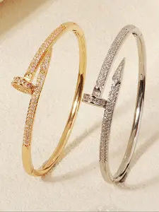 Fashionable Minimalist Bangle Bracelet, Fashion Jewelry for Party, Daily Clothing Decor, Trendy All-match & Exquisite Jewelry for Birthday Gift