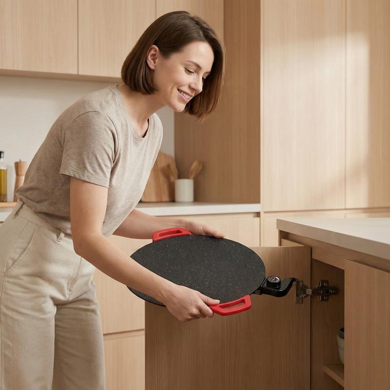 Large 16 Inch Electric Baking Pan,Electric Skillet & Baking Pan 2 in 1,Multi-Functional Electric Griddle Pan with Adjustable Temperature Control Non-Stick Fast Heating for Indoor Cooking,Easy to Clean Perfect for Pancakes, Steaks Safe & Durable