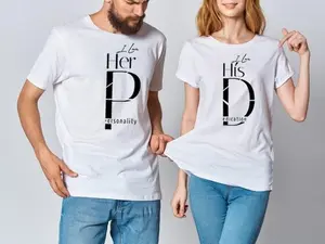 Couple T-shirts Valentine Couple's His Dedication, Her Personality | Valentine's Day, Anniversary Gift Set - I Love His Tshirt- I Love Her Tshirt– Perfect Valentine's Gift, – Perfectly Matching Outfits Set For Couples, Couple T-shirts Gift